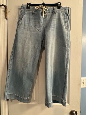 Light Wash Drawstring Jean Shorts for Men